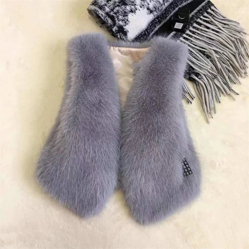 Women Fur Vest New Autumn Winter Female Waistcoat Korean Warm White Black Pink Faux Fur Jacket Fashion Tank Top Sleeveless Coats