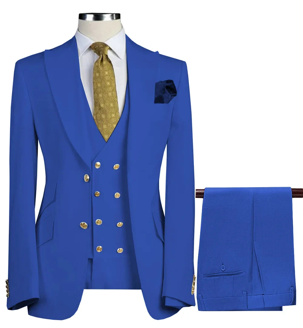  Men Suit 3 Pieces Beige With Lapel Solid For Business Banquet Wedding Groom Daily Tuxedo Office Suit Jacket Vest With Pants