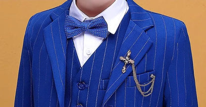 Teenager Kids Tuxedo Costume Children Luxurious Jacket Vest Pants Bowtie 4PCS Photograph Suit Flower Boys Formal Wedding Dress
