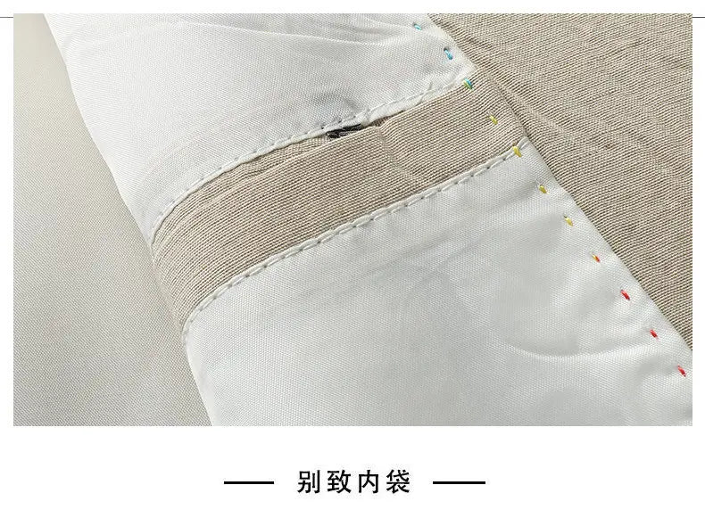 Spring and Autumn Lightweight Jacket Coat - Fashionable and Versatile Cotton Shirt Suitable for Young and Middle-Aged People