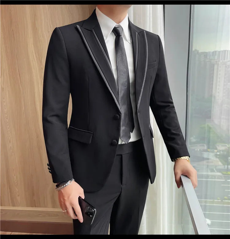 High-quality suit formal wear for men, fashionable and stylish business trend suit jacket, new business casual suit jacket