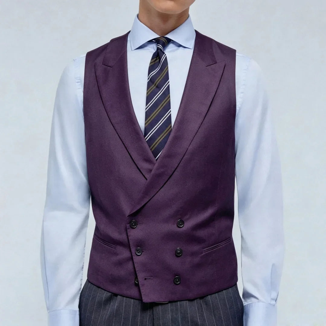 Men Vest Double Breasted Lapel Waistcoat for Wedding & Formal Occasions – Multi-Color