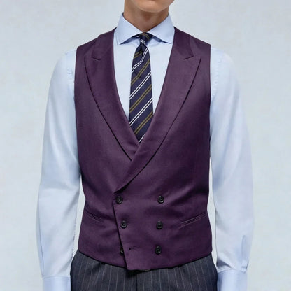 Men Vest Double Breasted Lapel Waistcoat for Wedding & Formal Occasions – Multi-Color