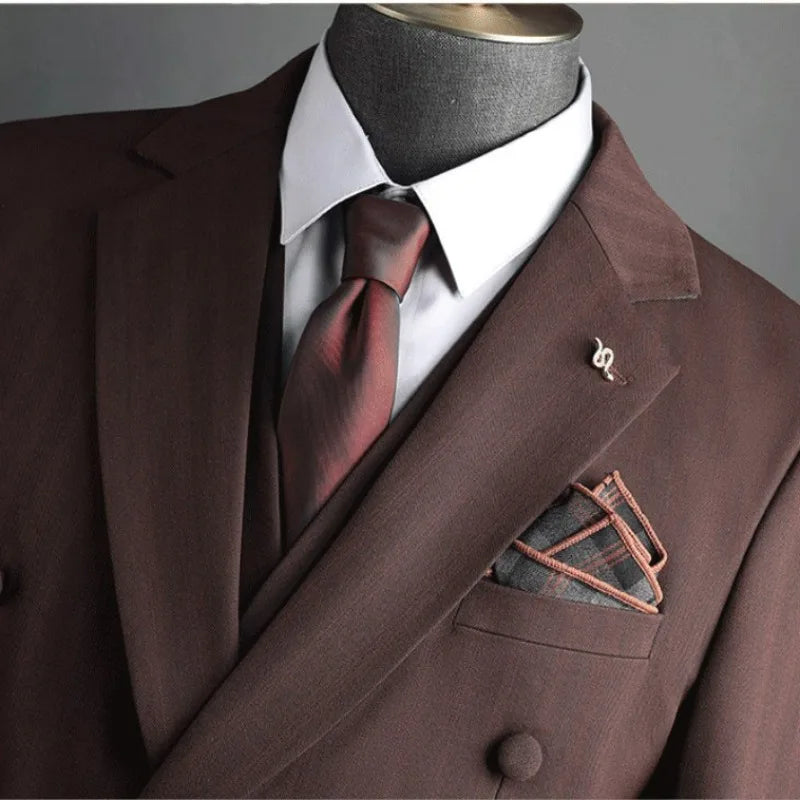 Man Suit Coat Double-breasted Long Sleeve Men Outerwear Slim Simple Solid Long Sleeve Comfortable Wedding Business Male Blazer