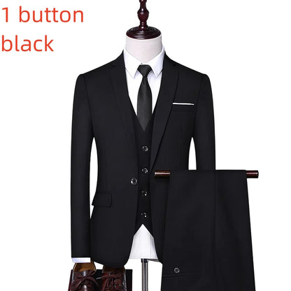 Men's Slim Fit Suit – Smart Casual Single Breasted Office & Wedding Suit