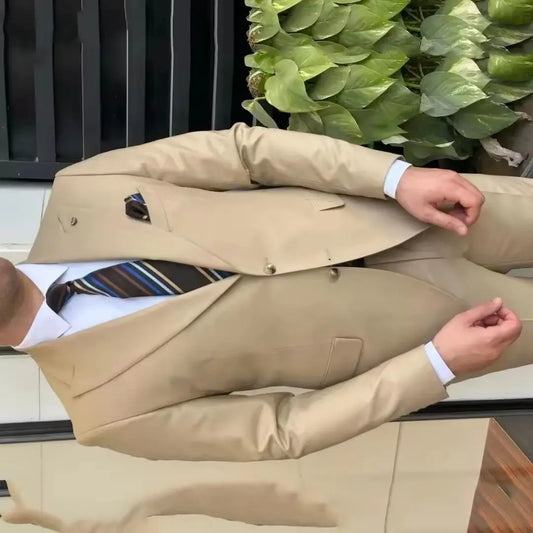 Men's Formal Business Two-Piece Suit round Neck Wedding Dress Tailcoat Jacket Pants Set Fashionable Clothing for Men