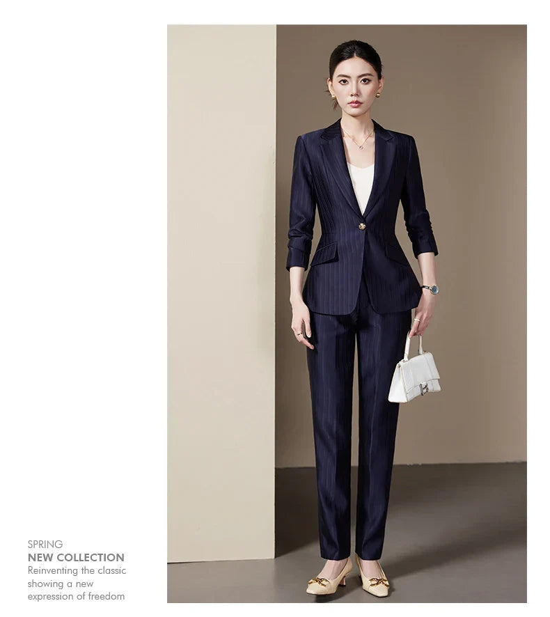 Fashionable ladies' clothing, high quality two-piece pants + blazer. 2025 Autumn and Winter New Models