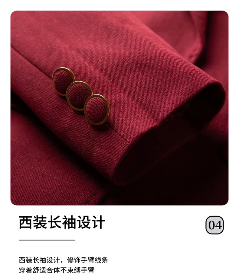 Elegant and fashionable professional women's wear, exquisite two-piece suit jacket + pants. 2025 autumn/winter new styles