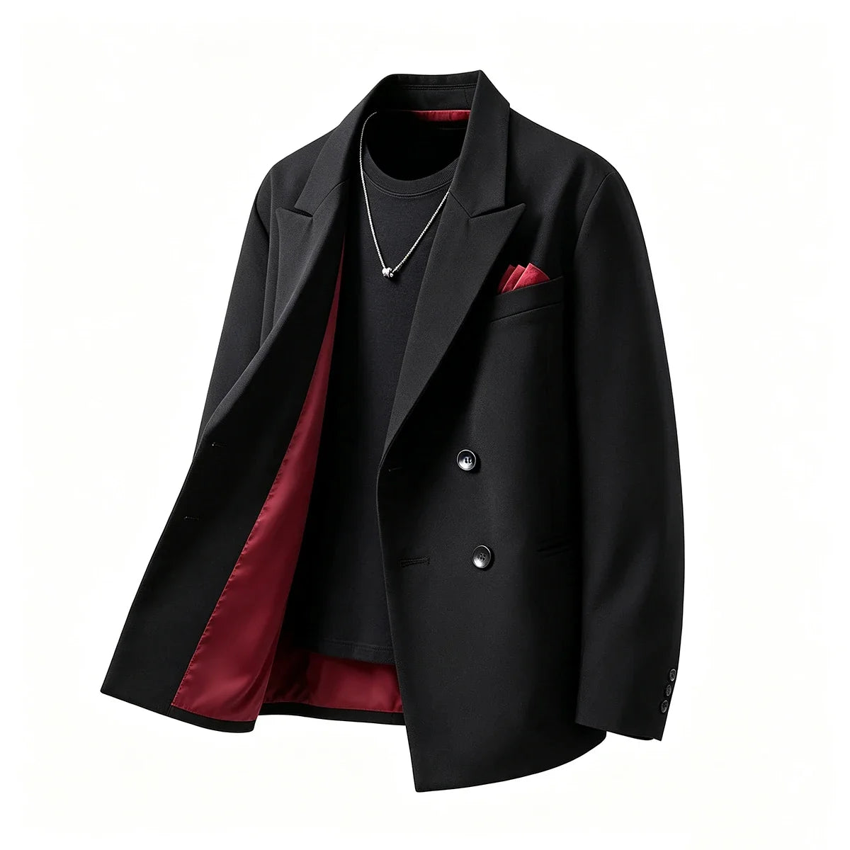 Double Breasted Clothes for Man Blazer Homme Luxe High Quality Luxury Corsage Designer Mens Black Elegant Chaqueta Formal Hombre