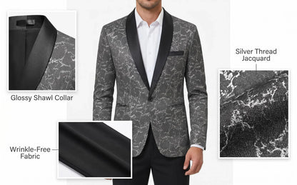 Men's Embroidered Suit Set One Button Design Fashionable And Stylish Clothing for Special Occasions