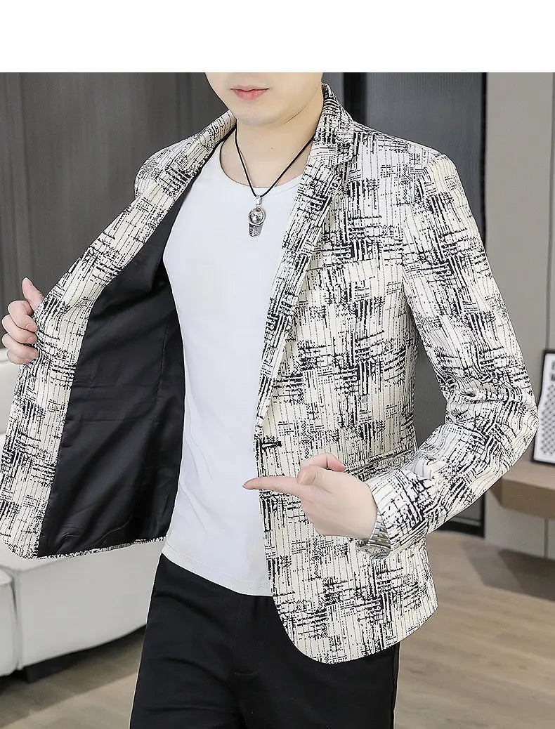 Blazer Men's Fashion Outdoor Travel Gentleman Wedding Slimming Business Versatile Trendy Casual Korean-style Formal Wear Blazer