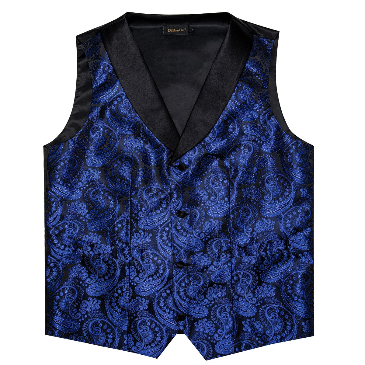 Men's Formal Vest Set with Paisley Pattern, Tie, Pocket Square & Cufflinks for Party & Events