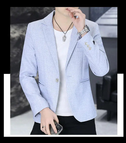 Men's Slim Fit Fashionable Hair Stylist Little Blazer Autumn 2026 New Arrival Trendy Small Jacket for Younger Men