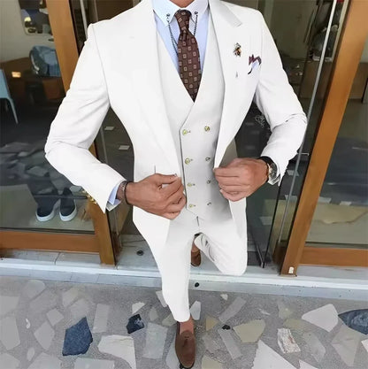 Men's 3-Piece Slim Fit Suit | Wedding Groom Formal Tuxedo in Multiple Colors