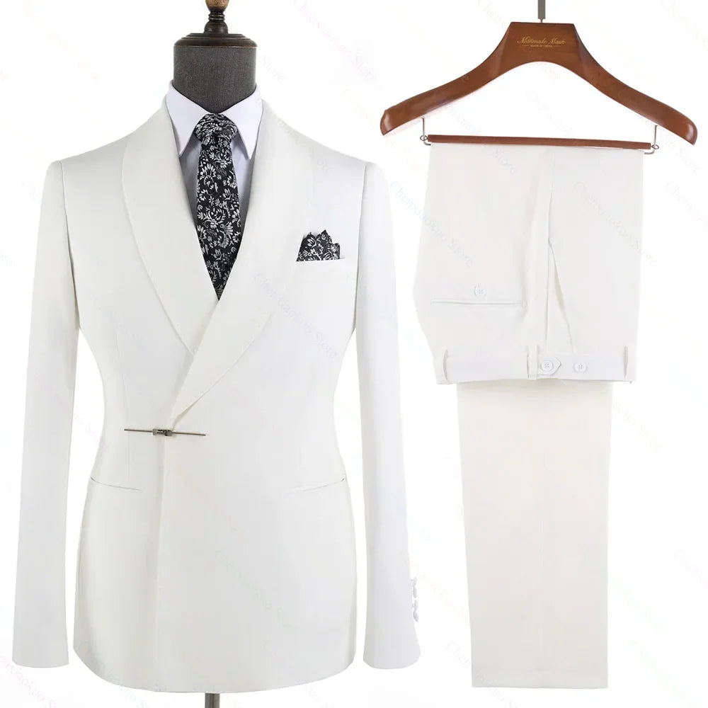 Ternos Masculino – Smoking Masculin à Revers Métalliques, Tissu Formel, Cigar Masculino