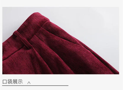 Pleuche Women Suits Office Sets 2024 Autumn New Fashion Notched Double Breasted Blazers Vintage Casual Wide Leg Pants Suits