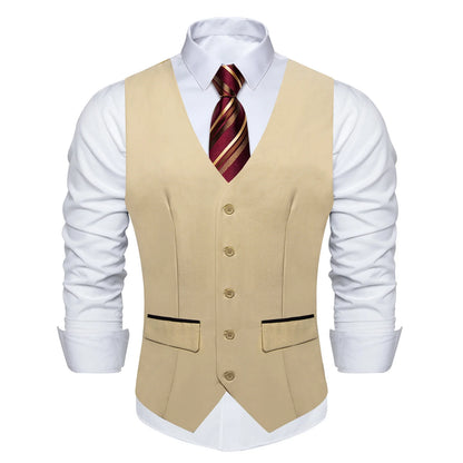 Men's Suit Vest – Solid Formal Waistcoat for Wedding, Party & Business Wear