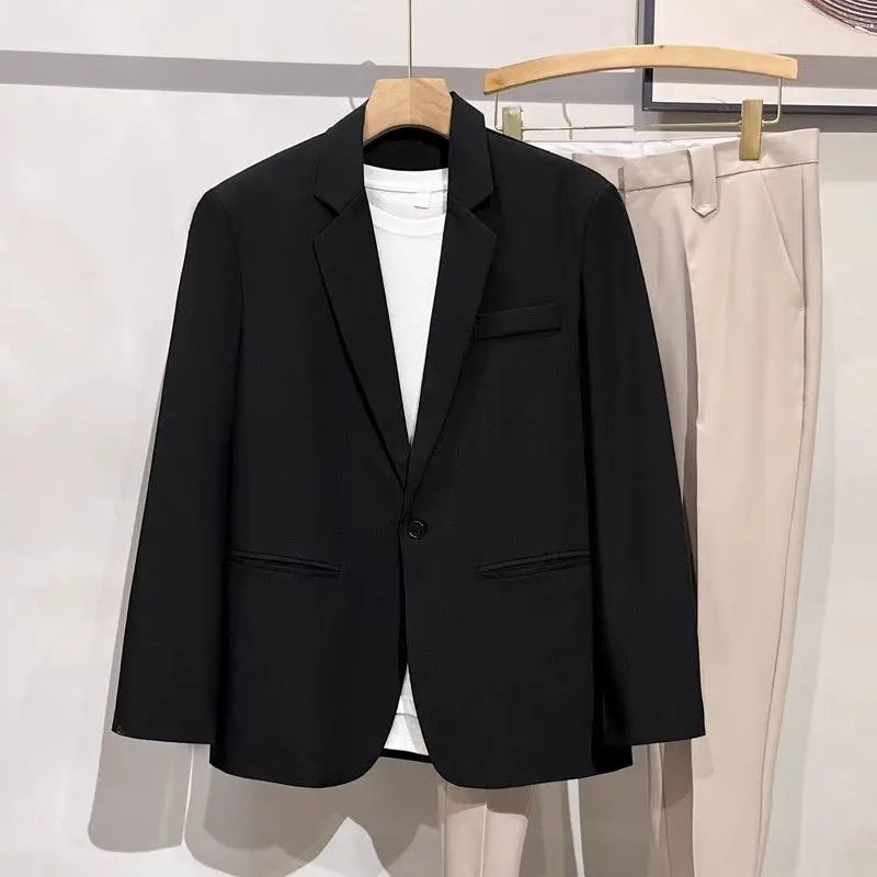 Men 2026 Korean Style Loose Blazer Spring Autumn Versatile Casual Suit Jacket Trendy Handsome Outerwear