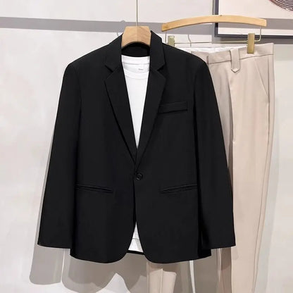 Men 2026 Korean Style Loose Blazer Spring Autumn Versatile Casual Suit Jacket Trendy Handsome Outerwear