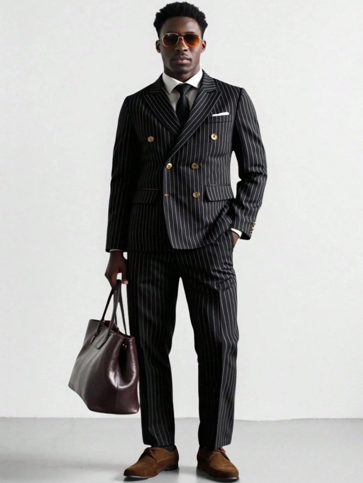 Male Formal Striped Business Suit Spring Autumn Work Office Suit Jacket Pants Wedding Dinner Party Evening Banquet Costume