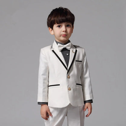 Kids Clothes 2 Piece Fashion Notch Lapel Single Breasted Outfits High Quality Wedding Party Homecoming Boy Suits (Blazer+Pants)