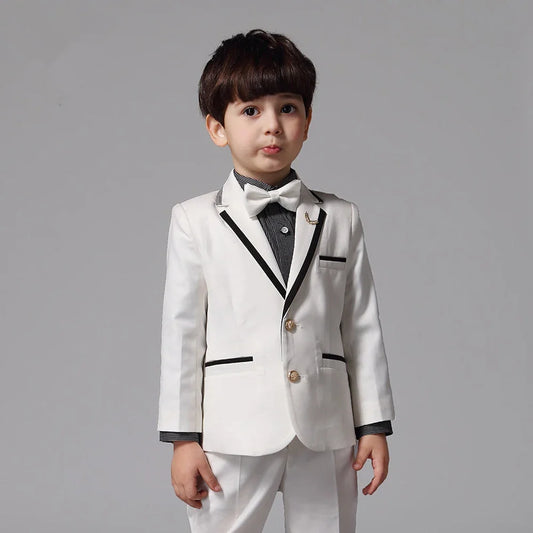 Kids Clothes 2 Piece Fashion Notch Lapel Single Breasted Outfits High Quality Wedding Party Homecoming Boy Suits (Blazer+Pants)