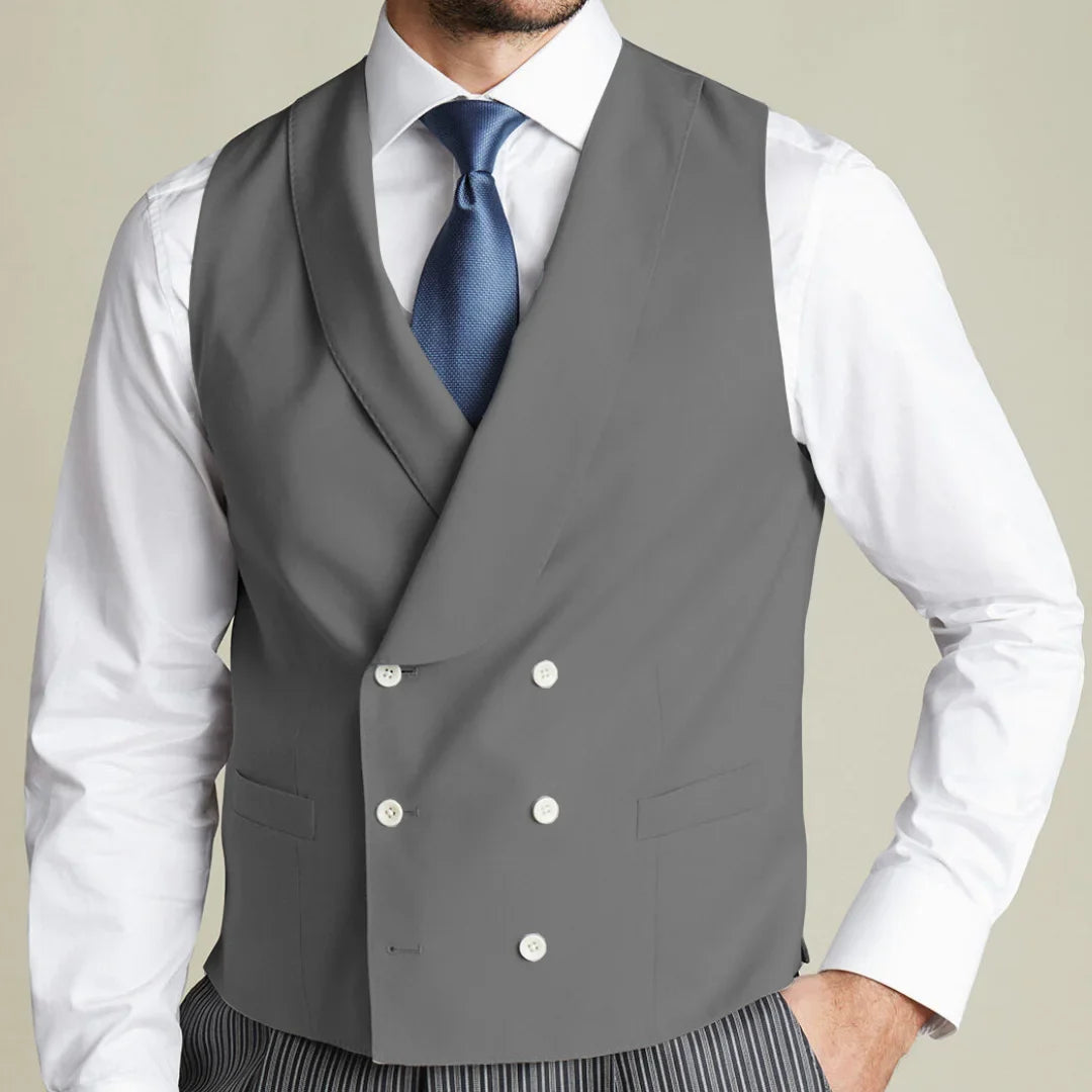 Men's Double Breasted Vest for Weddings, Business & Formal Occasions