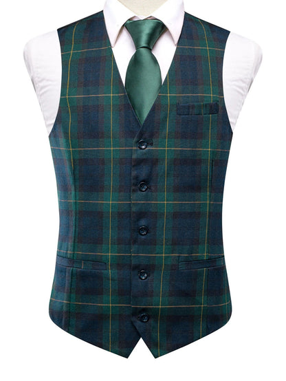 Men's Formal Vest – Retro Plaid Waistcoat for Weddings & Special Occasions
