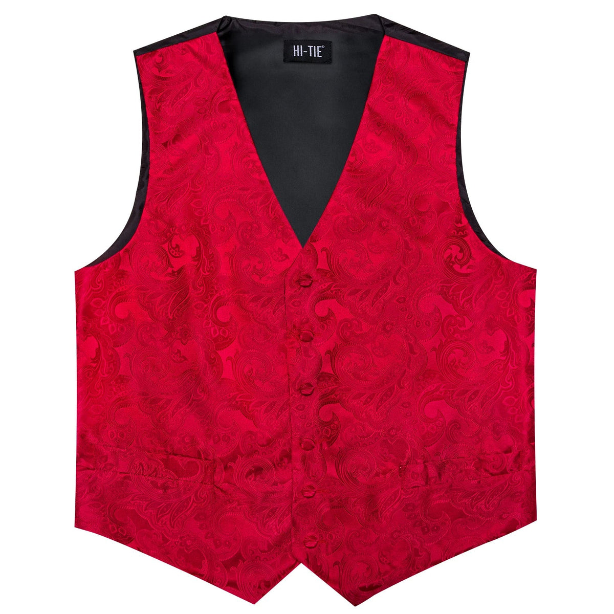Men's Suit Vest Set – Floral Jacquard Waistcoat with Tie, Hanky & Cufflinks for Weddings & Formal Events