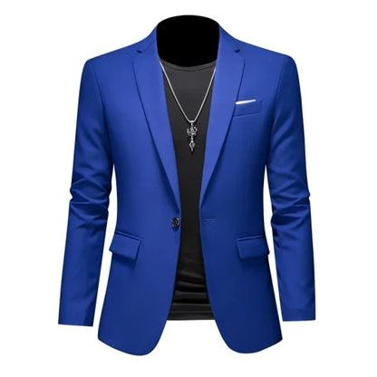 15 Color Fashion Mens Suit Jacket High Quality Slim Fit Solid Color Casual Business Mens Blazers Formal Office Wedding Suit Tops