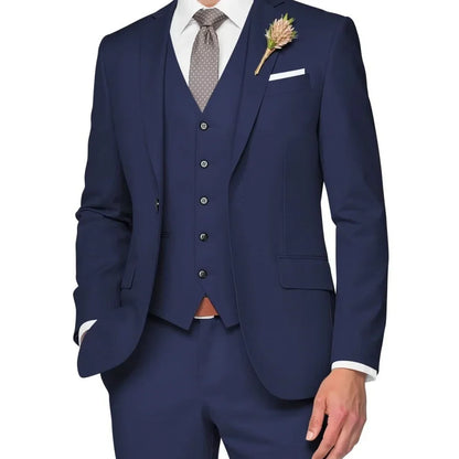 Costume de Mariage Formel pour Hommes Élégant Haut de Gamme Slim Fit 3 Pièces Blazer Gilet Pantalon Business Décontracté pour Soirée Dansante