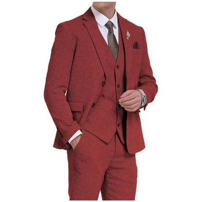 Men 3 Pieces Warm Herringbone Suit Formal Business Tweed Groom Tuxedo for Men Business/Wedding Men's Suit Jacket Vest Pants Set