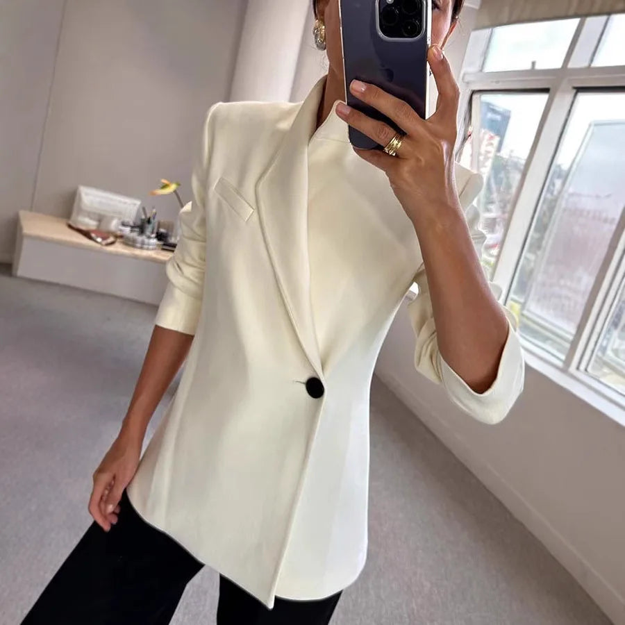 Street Style Loose Fit Long Sleeve Casual Suit Jacket Fashionable Autumn Winter Outerwear for Women