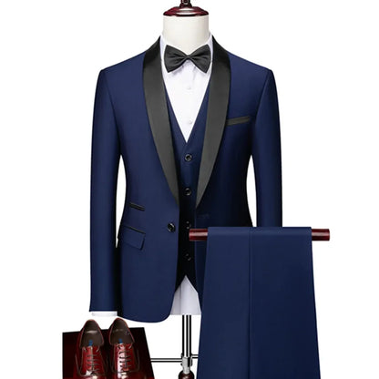 Ensemble costume homme 3 pièces : veste, gilet et pantalon / Affaires, marié, mariage, robe formelle, blazer, pantalon, gilet