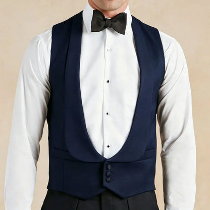 Men's Formal Vest Single Breasted Lapel Waistcoat for Weddings & Business