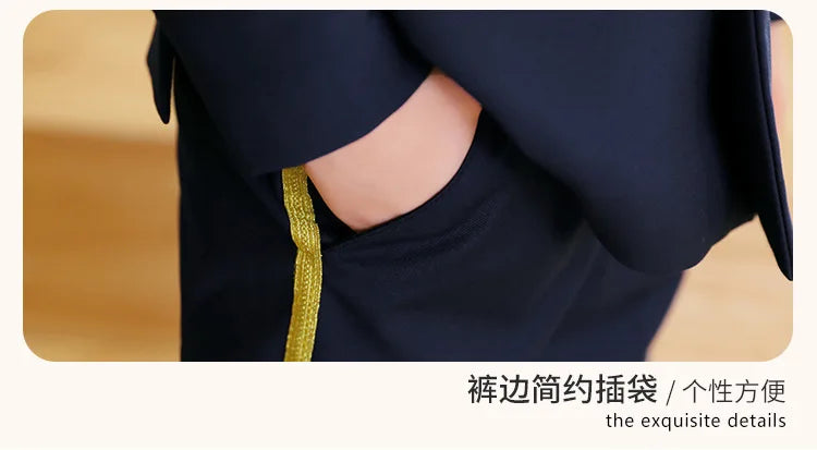 Flower Boys Pilot 3Pieces/Set Jacket Pants Tie Uniform Suit Kids Tuxedo Wedding Dress Children Birhtday Photograph Stage Costume