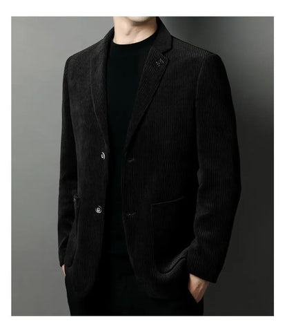 Men's High-Quality Corduroy Coat Autumn Winter Thick Velvet Casual Suit Jacket Handsome Ruffian Business Top Trend