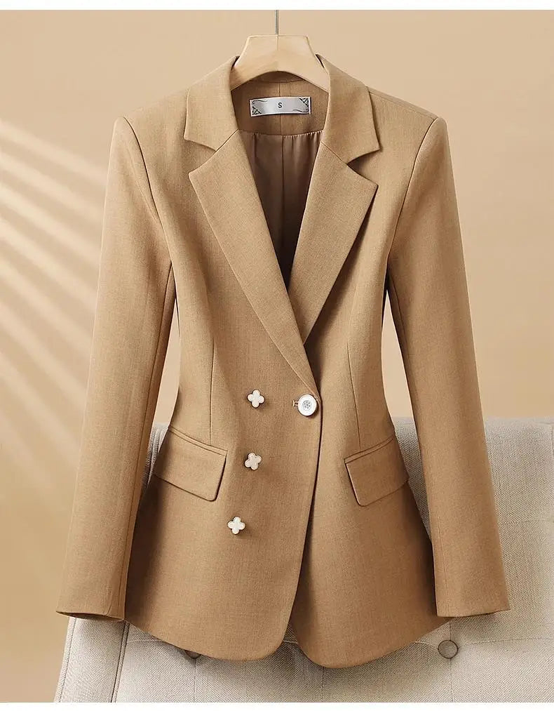 2024 Fashion Women's Blazers Autumn New Coats Jackets Long Sleeve Single Button Casual Outerwears Female Clothing Coat