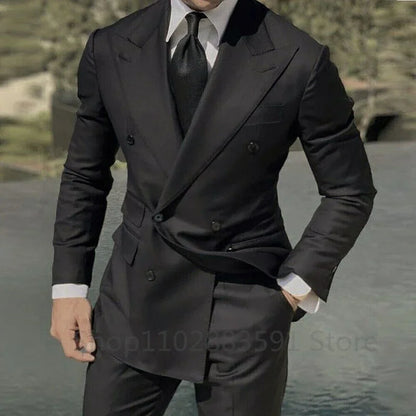 1 pièce noire, veste croisée seulement, costume homme, smoking marié, coupe ajustée, Terno Masculino, blazer