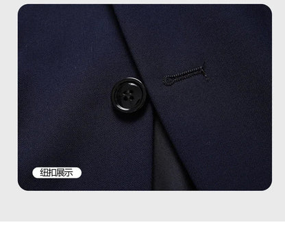 Solid Color Blazer Men's Fashion Business Solid Color British Style Professional Work Groom Wedding Dress Best Man Blazer Jacket