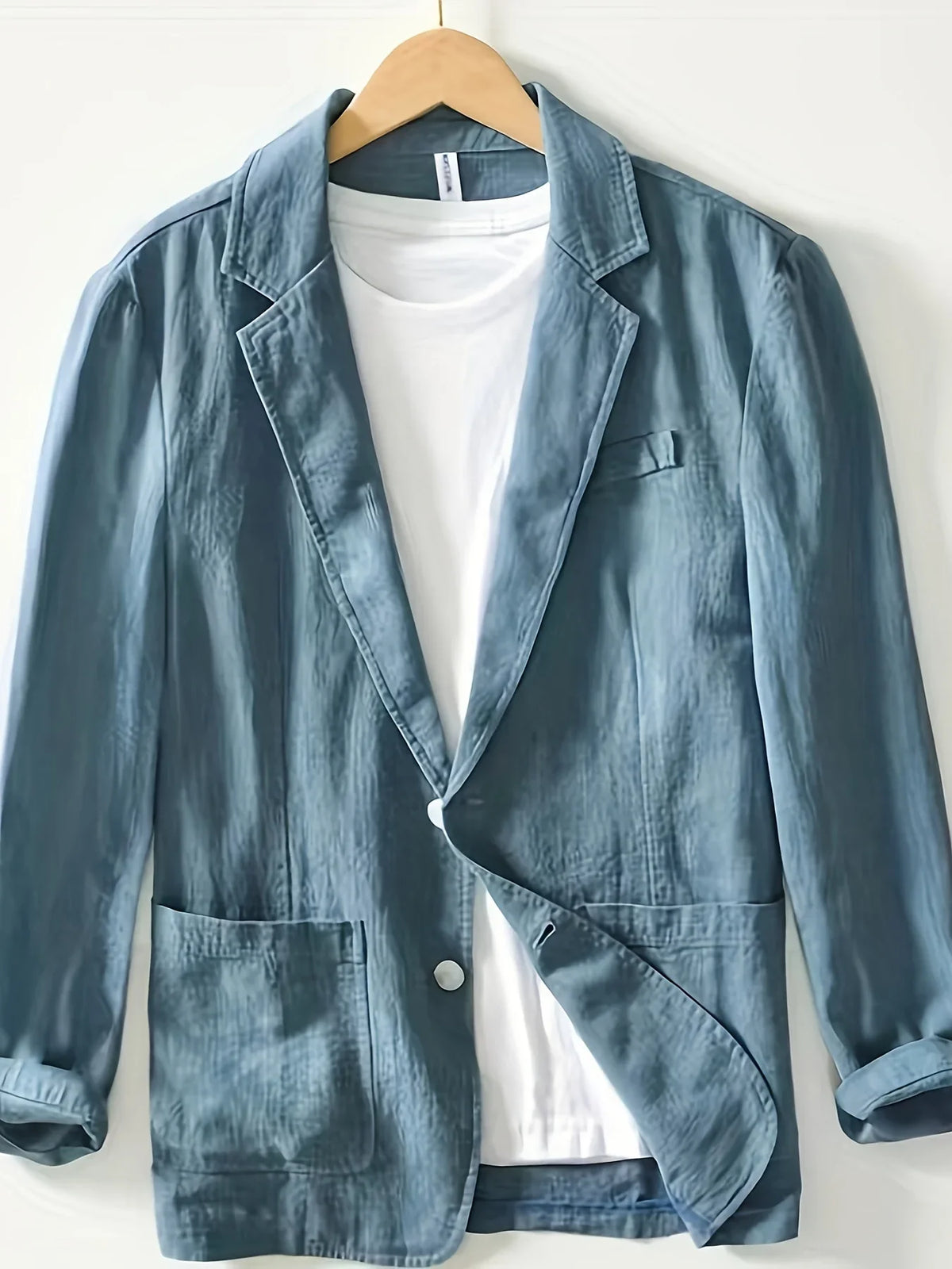 Cotton and Linen Blazer Men's Fashionable Business Casual Outdoor Versatile Travel Lightweight Loose-fitting Retro Style Blazer
