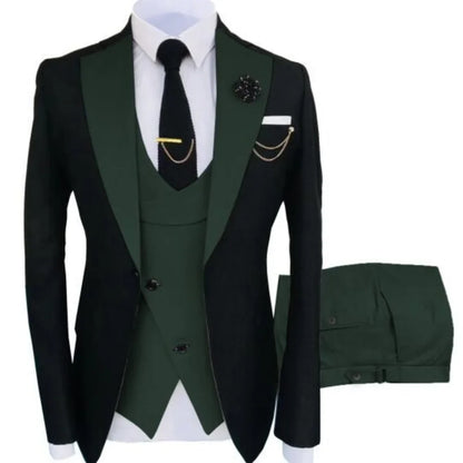 Jacket Pant Vest Set 3 Pieces Slim Fit Men's Tuxedo Suits Formal Business Groom Costume for Wedding Party Prom