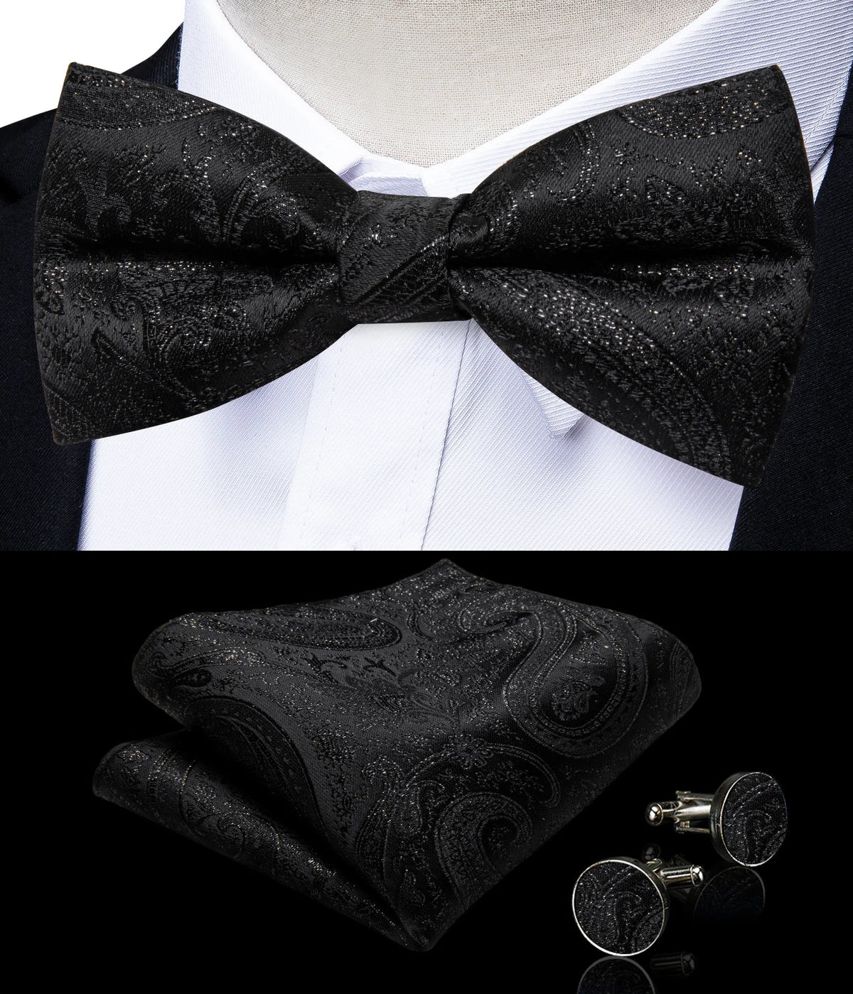 Men's Paisley Suit Vest Set with Tie, Pocket Square & Cufflinks for Wedding & Formal Events