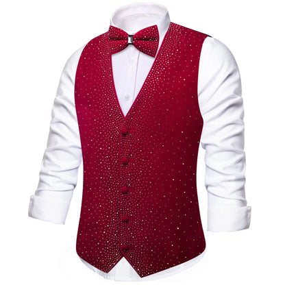 Men's Glitter Vest with Matching Bow Tie – Sparkly Sequin Style for Parties, Proms & Festive Events