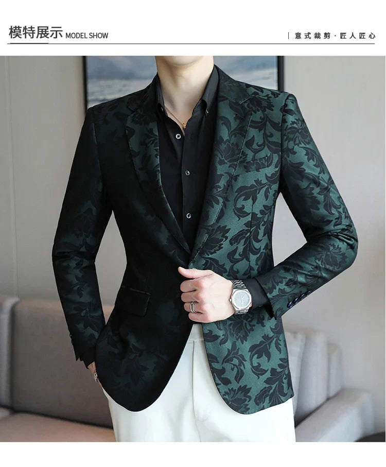 Men's Casual Suit Top - 2025 Spring S-5XL High-Quality Fashion Handsome Trend Business Boutique Wedding Dance West Coat