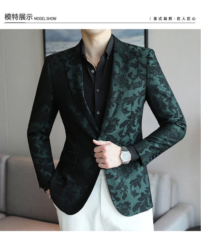 Men's Casual Suit Top - 2025 Spring S-5XL High-Quality Fashion Handsome Trend Business Boutique Wedding Dance West Coat