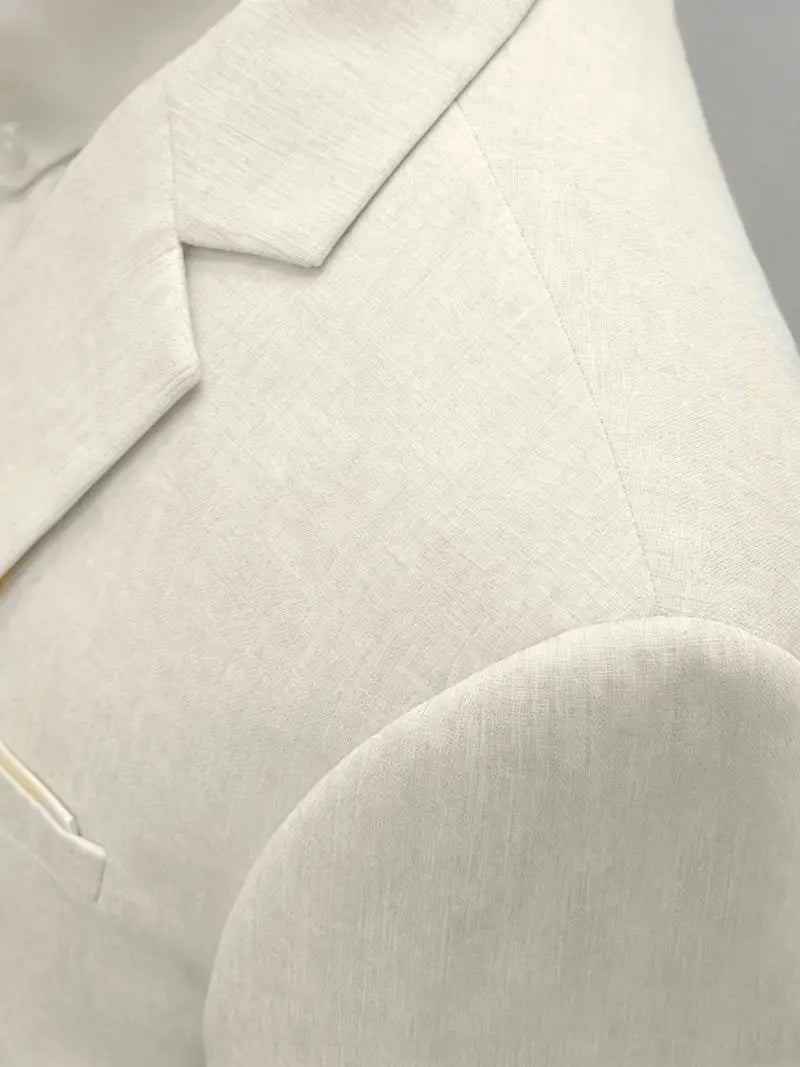 Mens Clothing 2026 Blazers Para Hombres Vintage Cotton Linen Single Button Designer Business Social Jaqueta Masculina Man Suits