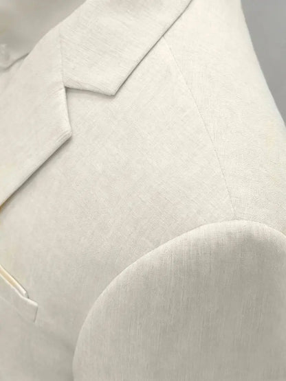 Mens Clothing 2026 Blazers Para Hombres Vintage Cotton Linen Single Button Designer Business Social Jaqueta Masculina Man Suits