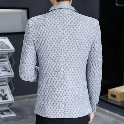 High Quality Suit Jacket Men Slim Fit Long Sleeve Casual Blazers Korean Fashion Streetwear Social Suit Jacket Men Clothing 2025