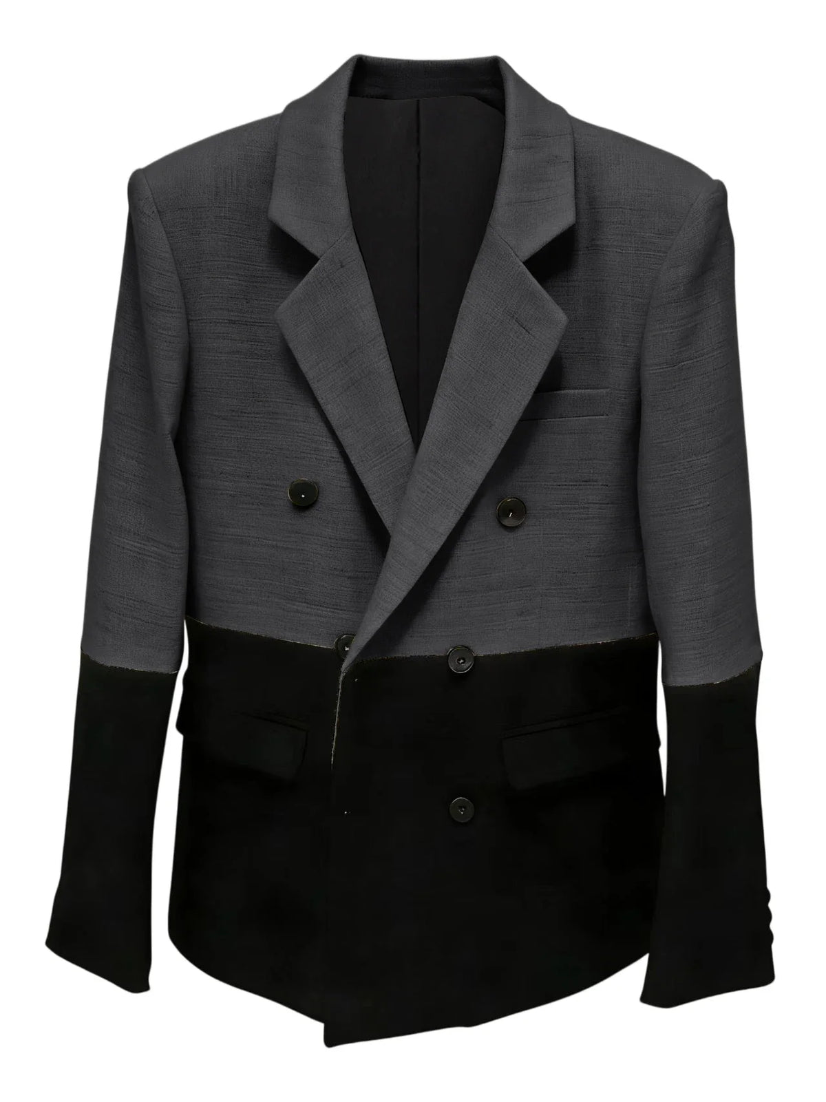 Men's Linen Color Block Blazer Double Breasted Notch Lapel Lightweight summer Sport Coat Fashion Jacket for Party & Streetwear